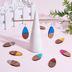 16 pièces 8 styles pendentifs en résine transparente et bois de noyer&nbsp;RESI-SZ0001-86