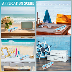 Миниатюрная модель парусника из дерева в средиземноморском стиле с украшениями&nbsp;DJEW-WH20816-008B