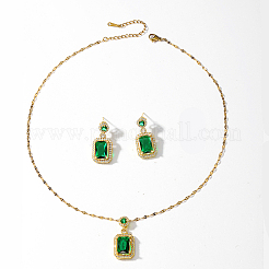 Schmucksets aus Messing mit Mikropavé-Kubikzirkonia für Damen&nbsp;CT9369-2