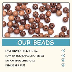 Perles de bois naturel non teintes de jujube non teintes&nbsp;WOOD-PH0008-29