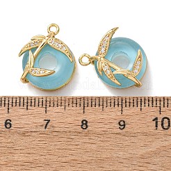 Pendenti in zirconi cubici trasparenti in micro pavè di ottone&nbsp;KK-K422-08G