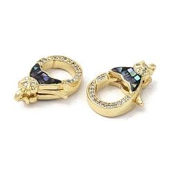 Латунный микро pave прозрачный кубический цирконий лобстер KK-K385-009G