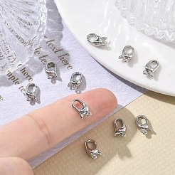 シェグレース 真鍮製ロブスタークラスプ  カドミウムフリーと鉛フリー＆ニッケルフリー  プラチナ  10x6x3.5mm  穴：1mm&nbsp;XGRQ7M089-972P