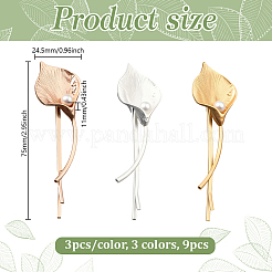 9 шт. 3 цвета железные шпильки для волос PHAR-HY0001-12