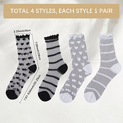 Eatcabin 4 пара 4 стилей нейлоновых носков из стекловолокна для женщин и девочек AJEW-CN0004-33