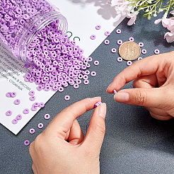 10 нить плоских круглых бусин из полимерной глины ручной работы&nbsp;CLAY-PH0001-44T