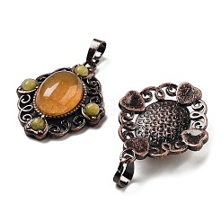 Pendentifs en losange de jade blanc naturel teint&nbsp;G-K363-02R-11