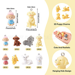 16 шт. подвески из флокированной смолы 8 стилей&nbsp;RESI-TA0003-61