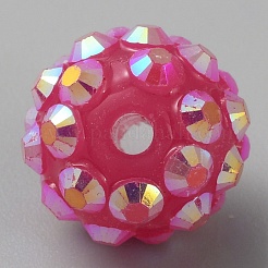 Perline di resina strass&nbsp;RESI-WH0031-02N