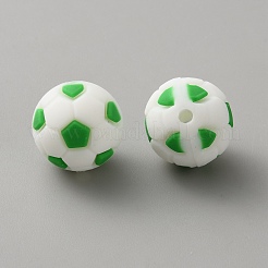 シリコンビーズ  サッカー  ライムグリーン  15mm  穴：2.5mm&nbsp;SIL-WH20025-02A-10