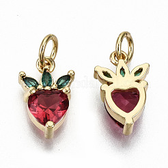 Латунные шармы из огнеупорного кирпича с микро-проложением и фианитом&nbsp;ZIRC-S067-154-NF