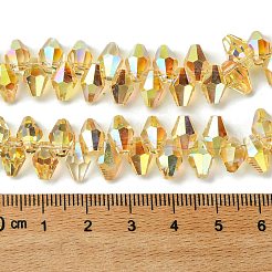 Прозрачные стеклянные бусины гальваническим пряди&nbsp;GLAA-K064-06A-HP01