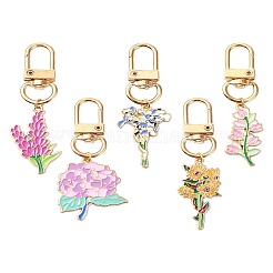 Décorations de pendentif de fleur d'émail d'alliage&nbsp;HJEW-YW00023-01