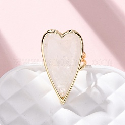 Кольца с натуральными драгоценными камнями в форме сердца&nbsp;RJEW-M076-03G