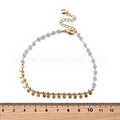 Богемские браслеты на ногу с кисточками из натурального окрашенного камня AJEW-Z046-07G