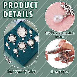 10 шт. 5 стиля подвеска из сплава с кабошоном&nbsp;HJEW-TAC0120