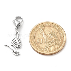 Подвесные украшения в виде птиц из нержавеющей стали 201 HJEW-JM00652-03