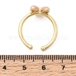 Латунные микропаве кубические цирконии манжеты открытые кольца для женщин&nbsp;RJEW-B160-08G-01