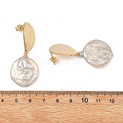Ohrstecker mit Hängefunktion aus natürlicher Barock-Keshi-Perle&nbsp;EJEW-JE07134