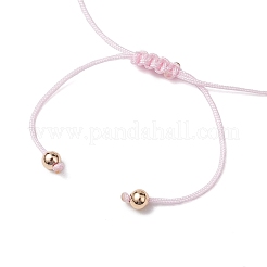宝石編みビーズ ブレスレット  ピンク  内径：3インチ（7.5cm）&nbsp;BJEW-JB11013-03