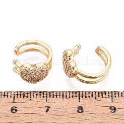 Латунные серьги-манжеты из прозрачного кубического циркония&nbsp;EJEW-T047-79G