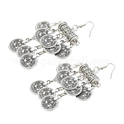 Серьги-подвески с кисточками из сплава монет FS-WG6BAD0-01