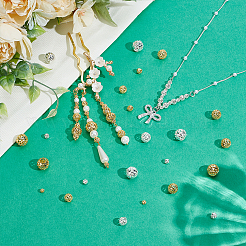 96 шт. 12 стиля полые латунные бусины KK-PH0013-13