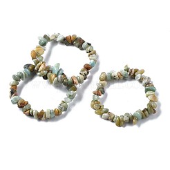 Эластичные браслеты с бусинами унисекс с натуральными цветами и амазонитом BJEW-S143-26