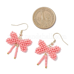 Серьги-подвески из нержавеющей стали 304 с бантом EJEW-MZ00623-01