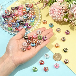 110 шт. 11-х цветные прозрачные бусины из смолы в форме ронделла европейские&nbsp;RESI-YW0005-87