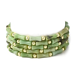 Bracelets extensibles en perles naturelles de jade/chrysoprase d'Australie pour hommes et femmes&nbsp;BJEW-L171-03B