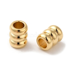 201ステンレスビーズ  スジ入りビーズ  コラム  ゴールドカラー  7x5.5mm  穴：3mm&nbsp;STAS-D448-051G