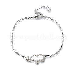 201 браслет из нержавеющей стали в форме слона&nbsp;BJEW-B128-02P