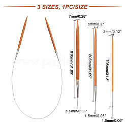 3 шт. 3 вида бамбуковых круговых спиц из нержавеющей стали TOOL-CA0001-08