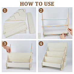 Одноуровневые стеллажи для ювелирных изделий из самшита&nbsp;ODIS-WH0025-293