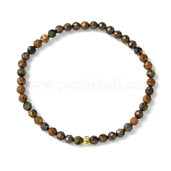 Braccialetti elasticizzati con pietre preziose naturali e perline di ottone per uomo e donna&nbsp;BJEW-JB13942