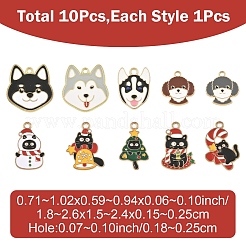 10шт 10 стиля подвески из сплава с эмалью&nbsp;ENAM-YW0006-99