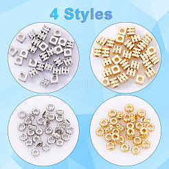 120шт 4 стиля латунные распорные бусины&nbsp;KK-CA0003-21