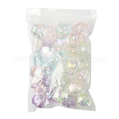32шт УФ-покрытие Радужные переливающиеся акриловые бусины OACR-FS0002-15