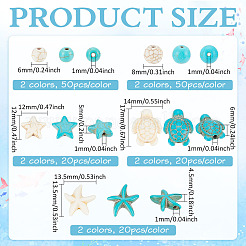 320шт 10 стиля синтетические бирюзовые бусины TURQ-PH0001-15