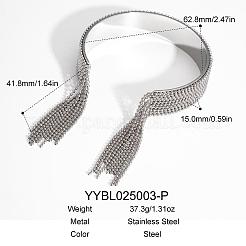 Bracelets manchettes à franges en acier inoxydable 304 de style européen et américain pour femmes&nbsp;OT8697-2