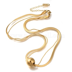 Ионное покрытие (ip) 304 нержавеющая сталь двухслойные ожерелья&nbsp;X-NJEW-H037-02G