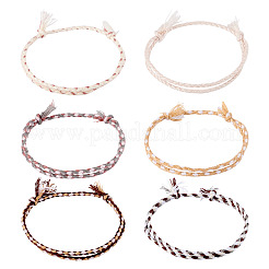 6 pulsera trenzada de cordón de algodón bohemio de 6 colores&nbsp;BJEW-TA0001-28