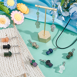 11 шт. 11 стильных подвесных украшения с грибами и драгоценными камнями&nbsp;PALLOY-AB00138