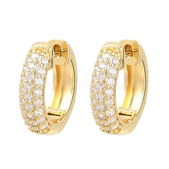 Кольцо латунные серьги-кольца с микропаве из прозрачного кубического циркония&nbsp;EJEW-D348-12G