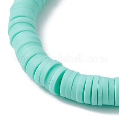 Braccialetto elasticizzato surfista heishi in argilla polimerica con perline acriliche&nbsp;BJEW-JB09916-02