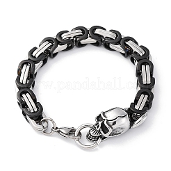 201 браслет-цепочка из нержавеющей стали с византийским узором BJEW-B078-160P