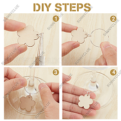 Kit para hacer etiquetas con dijes de flores para copas de vino&nbsp;DIY-SC0018-59
