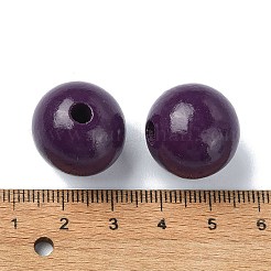 木製大穴ヨーロピアンビーズ  ラウンド  インディアンレッド  19~20x18mm  穴：4.2mm&nbsp;WOOD-D027-01I