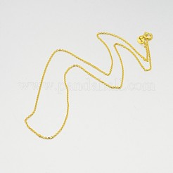 スターリングシルバーアズキチェーンネックレス  スプリングリングの留め金と  ゴールドカラー  16インチ（40.6cm）  1.2mm&nbsp;X-STER-M086-06A